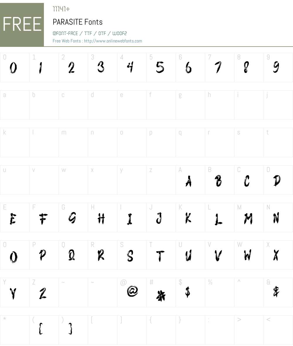 PARASITE Font Screenshots