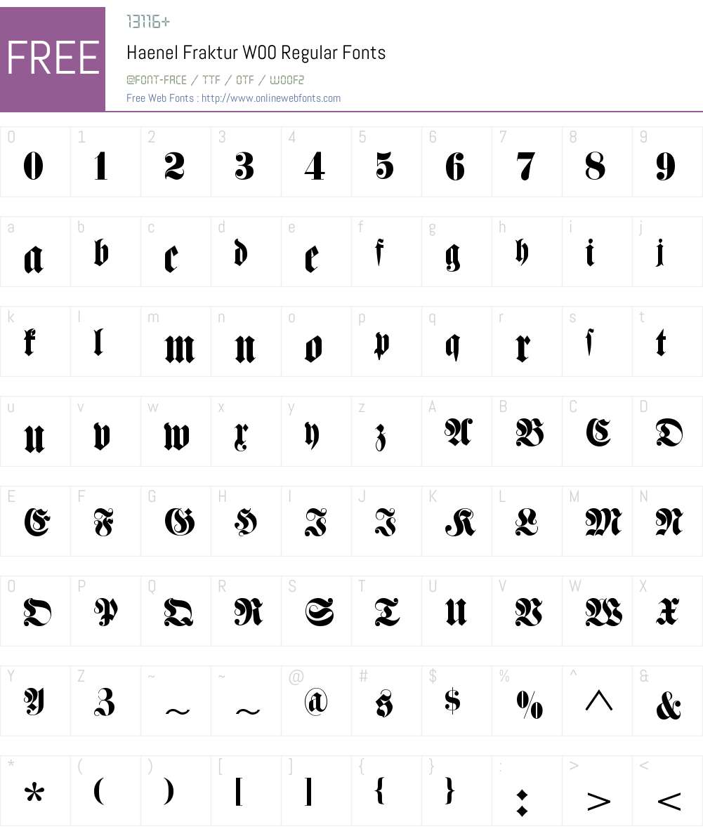 HaenelFrakturW00-Regular Font Screenshots