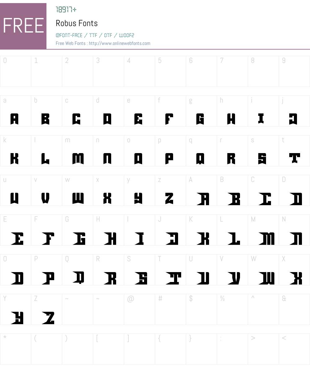 Robus Font Screenshots