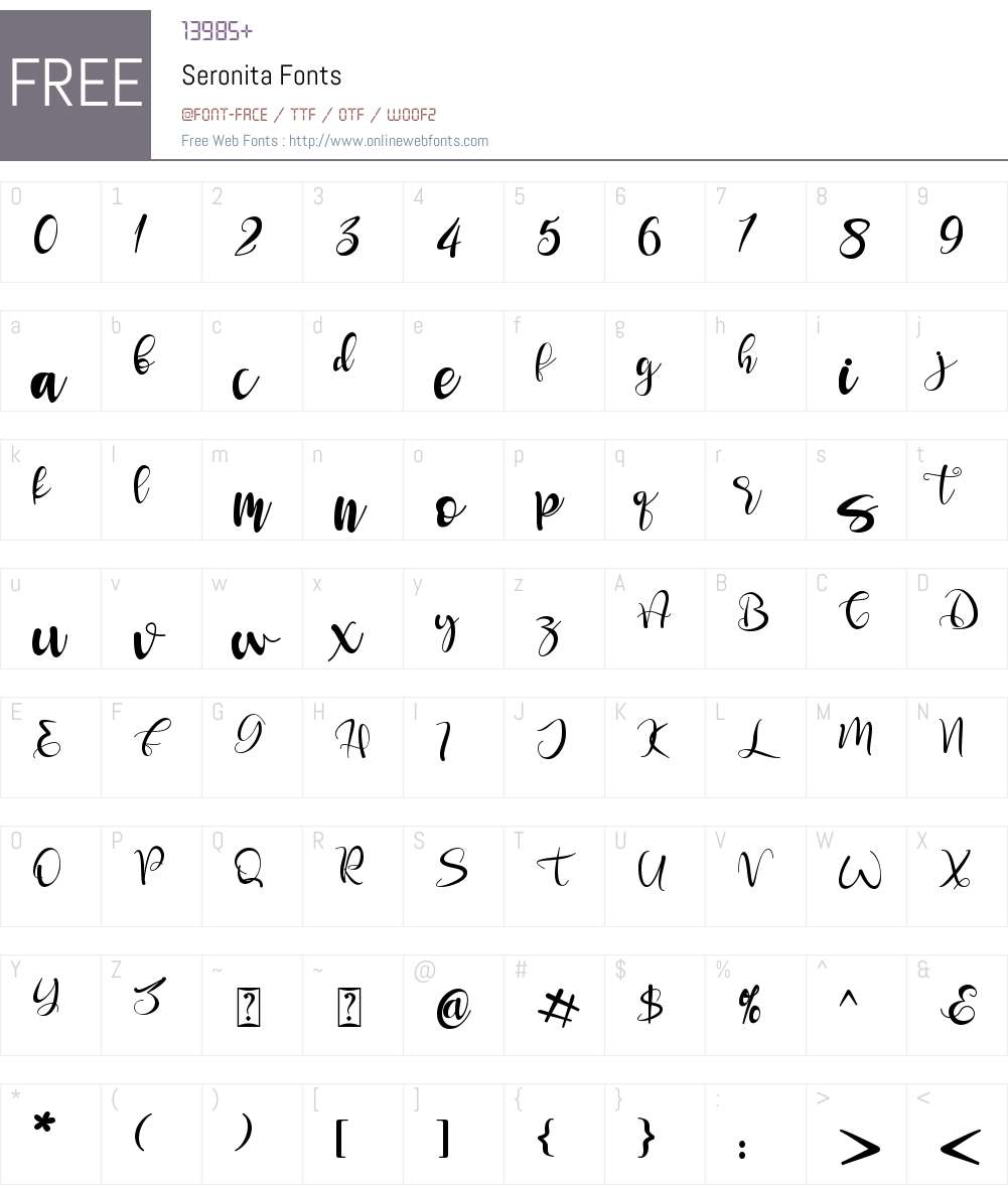 Seronita Font Screenshots