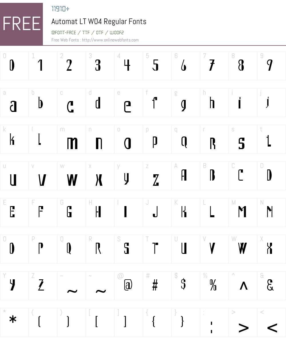 Linotype Automat Font Screenshots