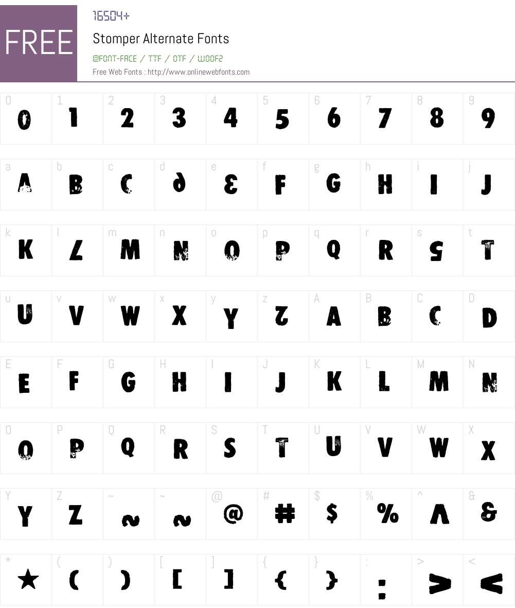 Stomper-Alternate Font Screenshots