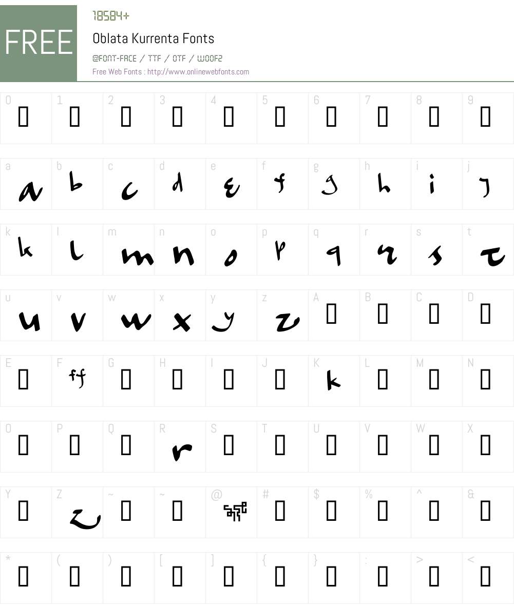 Oblata Kurrenta Font Screenshots