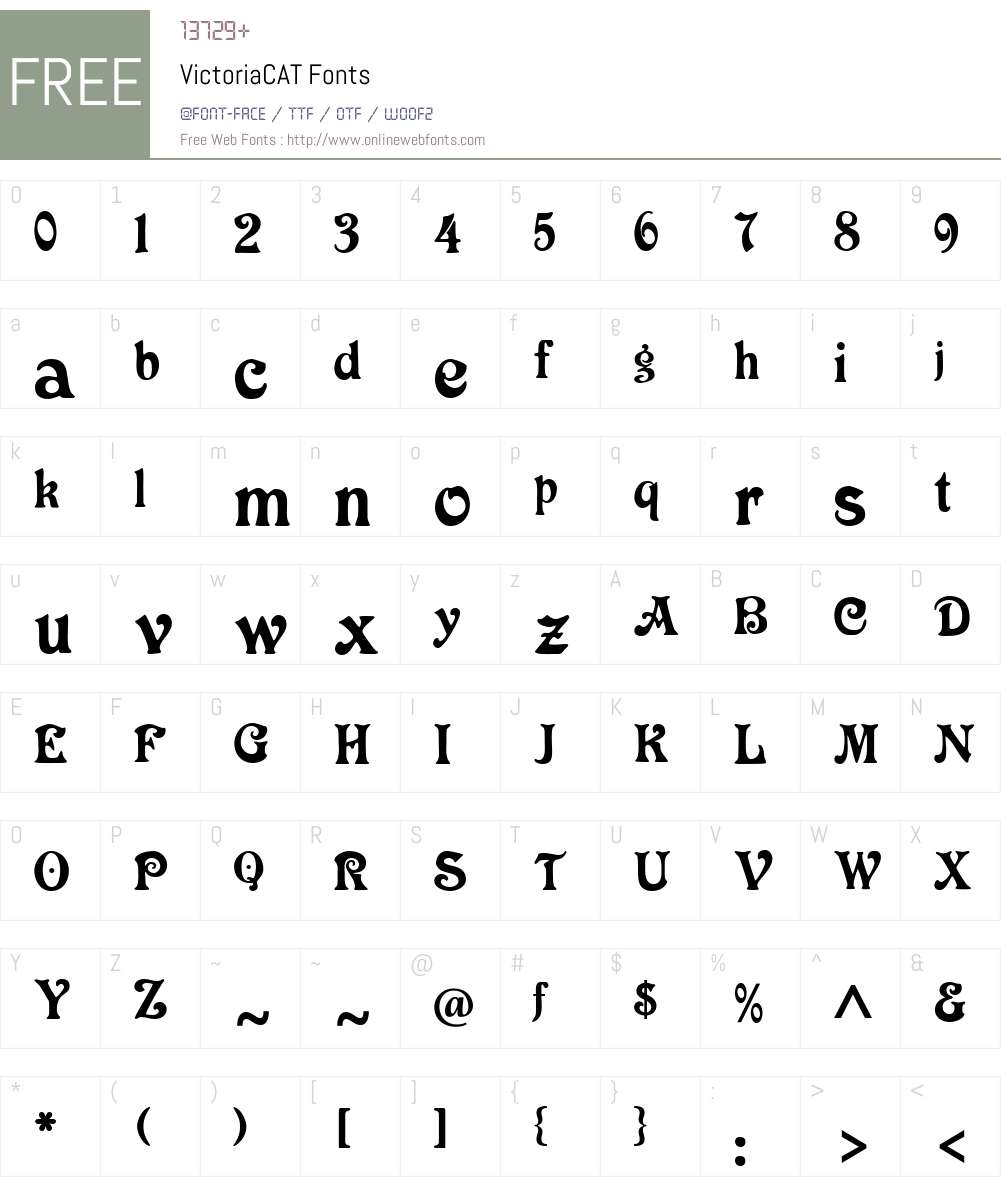 Victoria CAT Font Screenshots