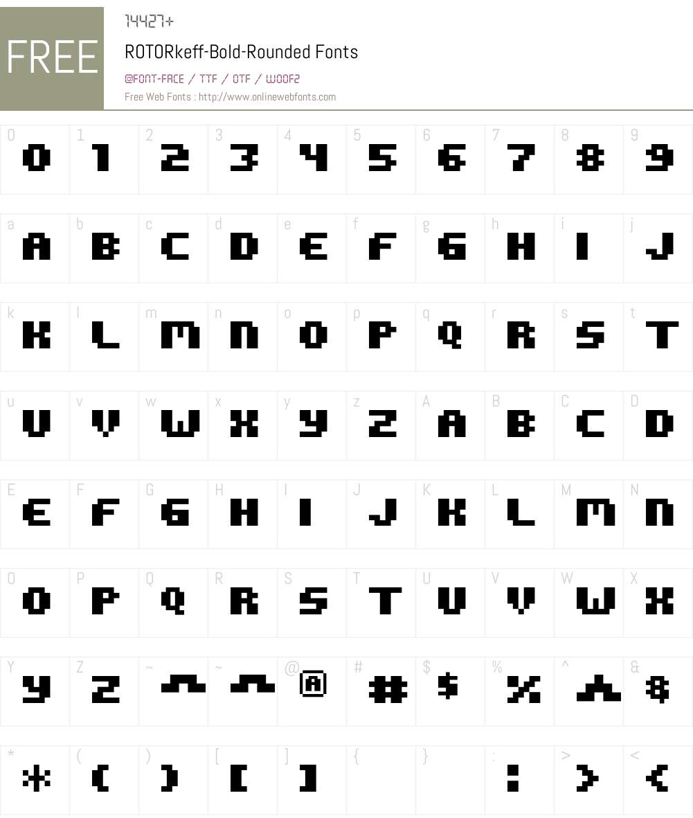 ROTORkeff Font Screenshots