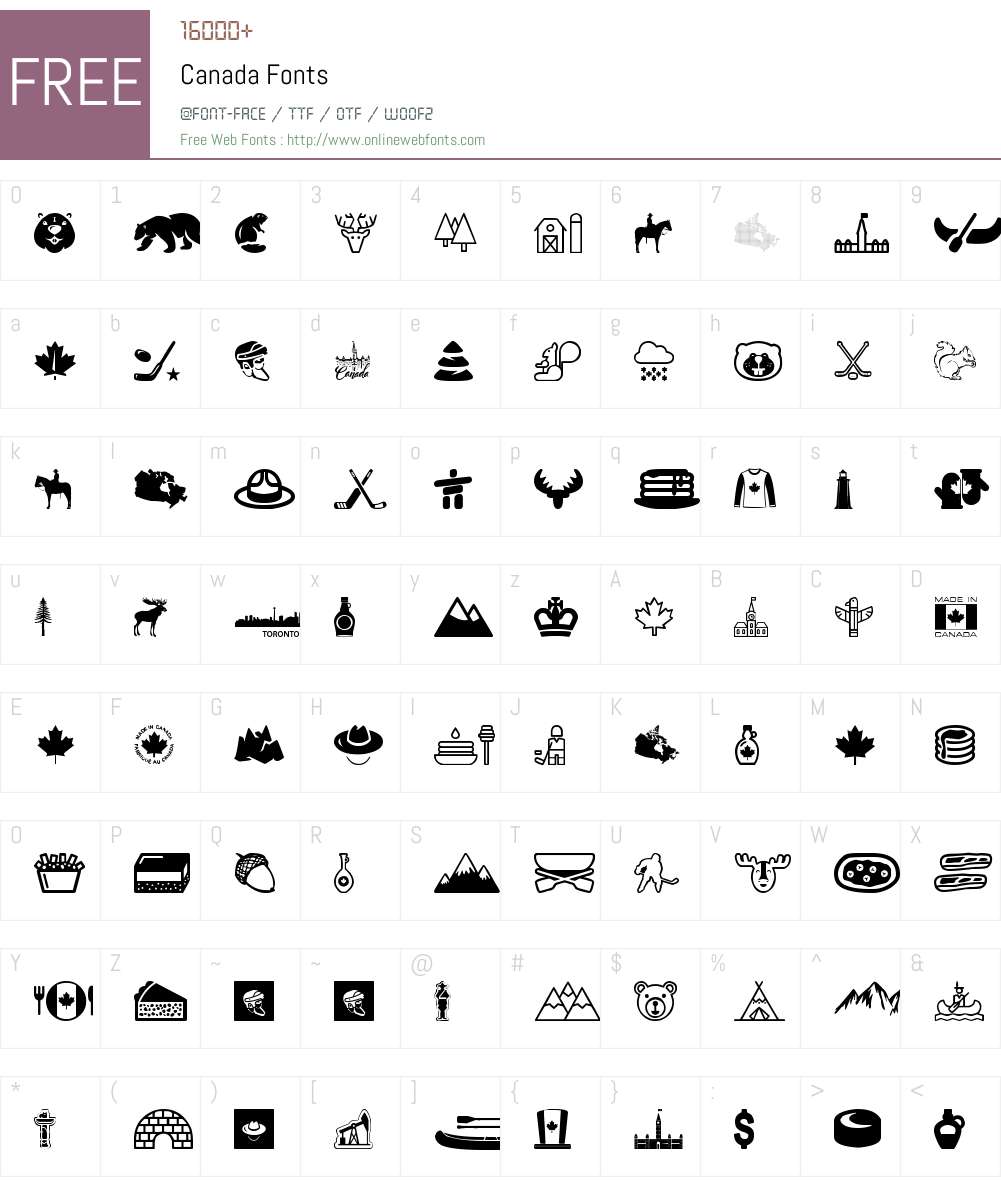 Canada Font Screenshots