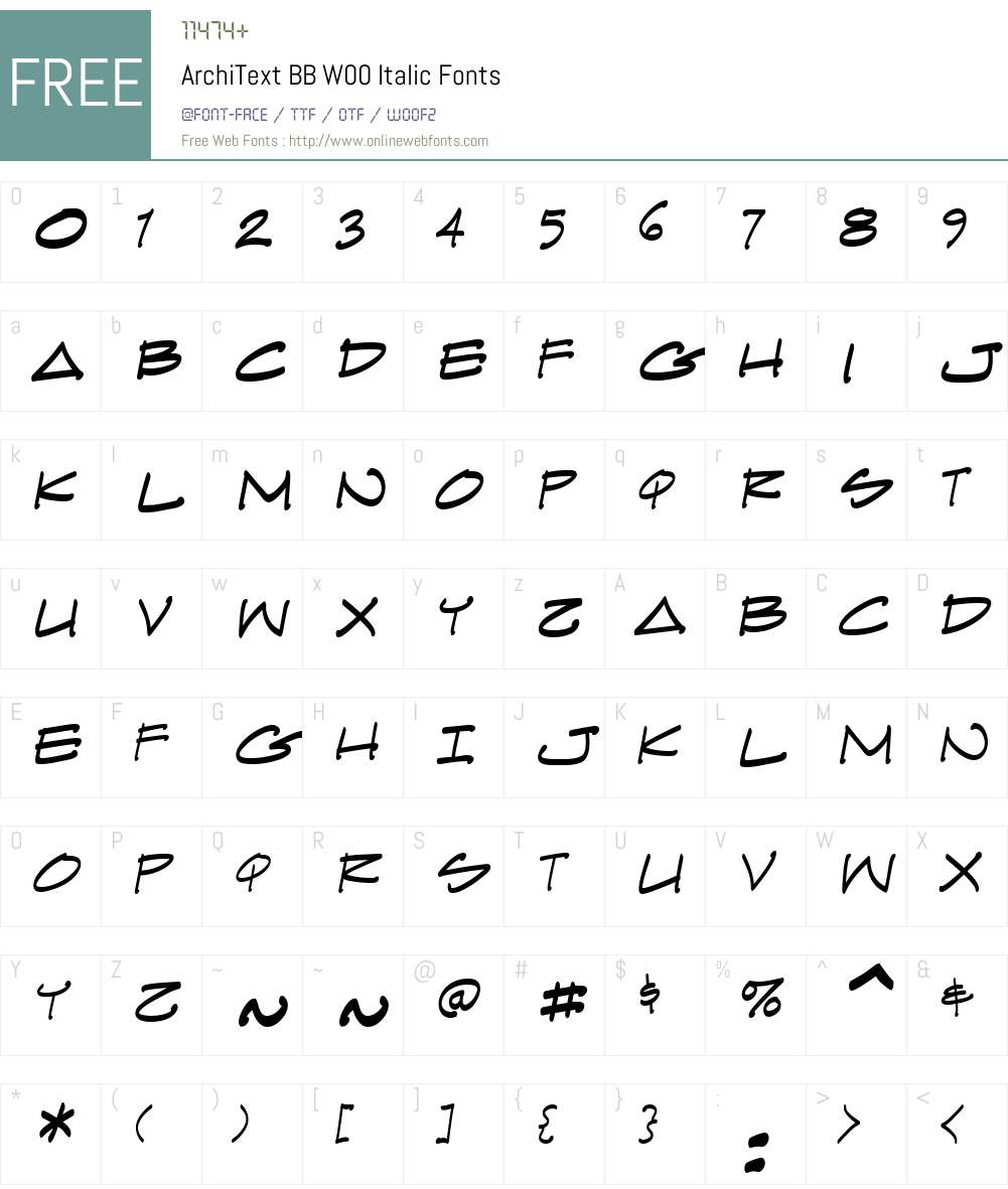 ArchiText BB Font Screenshots