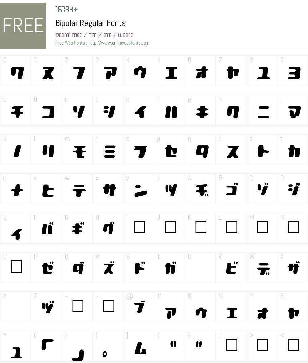 Bipolar Font Screenshots