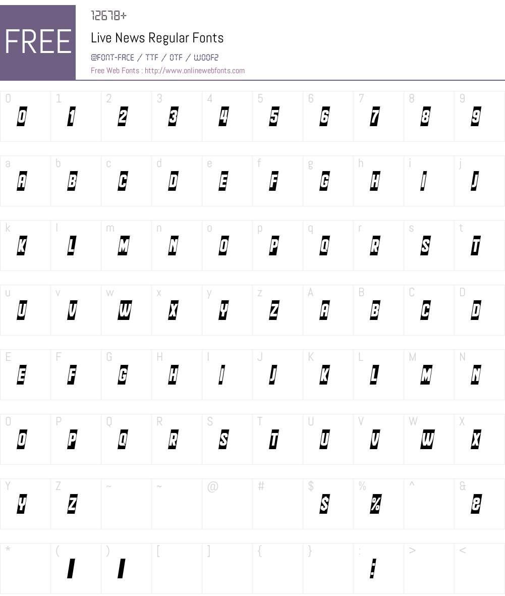 Live News Font Screenshots