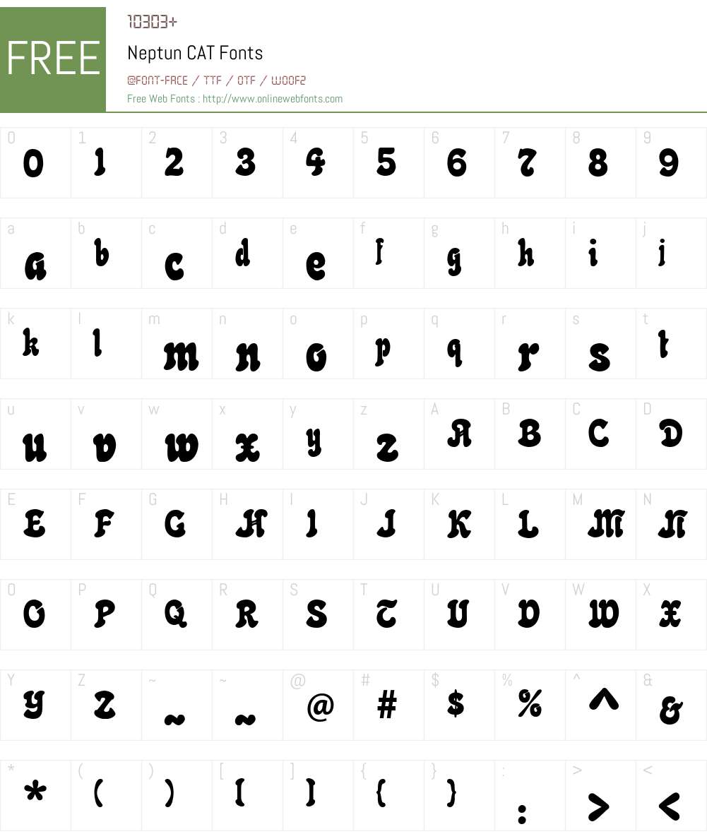 Neptun CAT Font Screenshots
