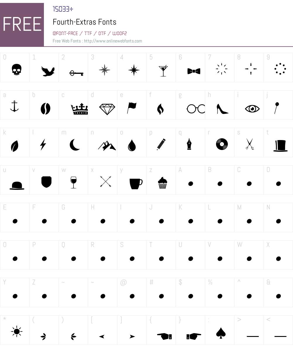 Fourth-Extras Font Screenshots