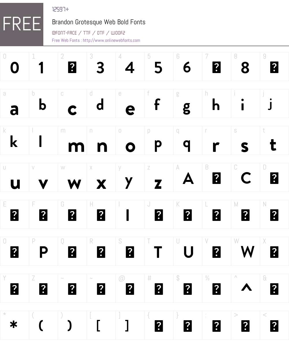 BrandonGrotesqueWeb-Bold Font Screenshots