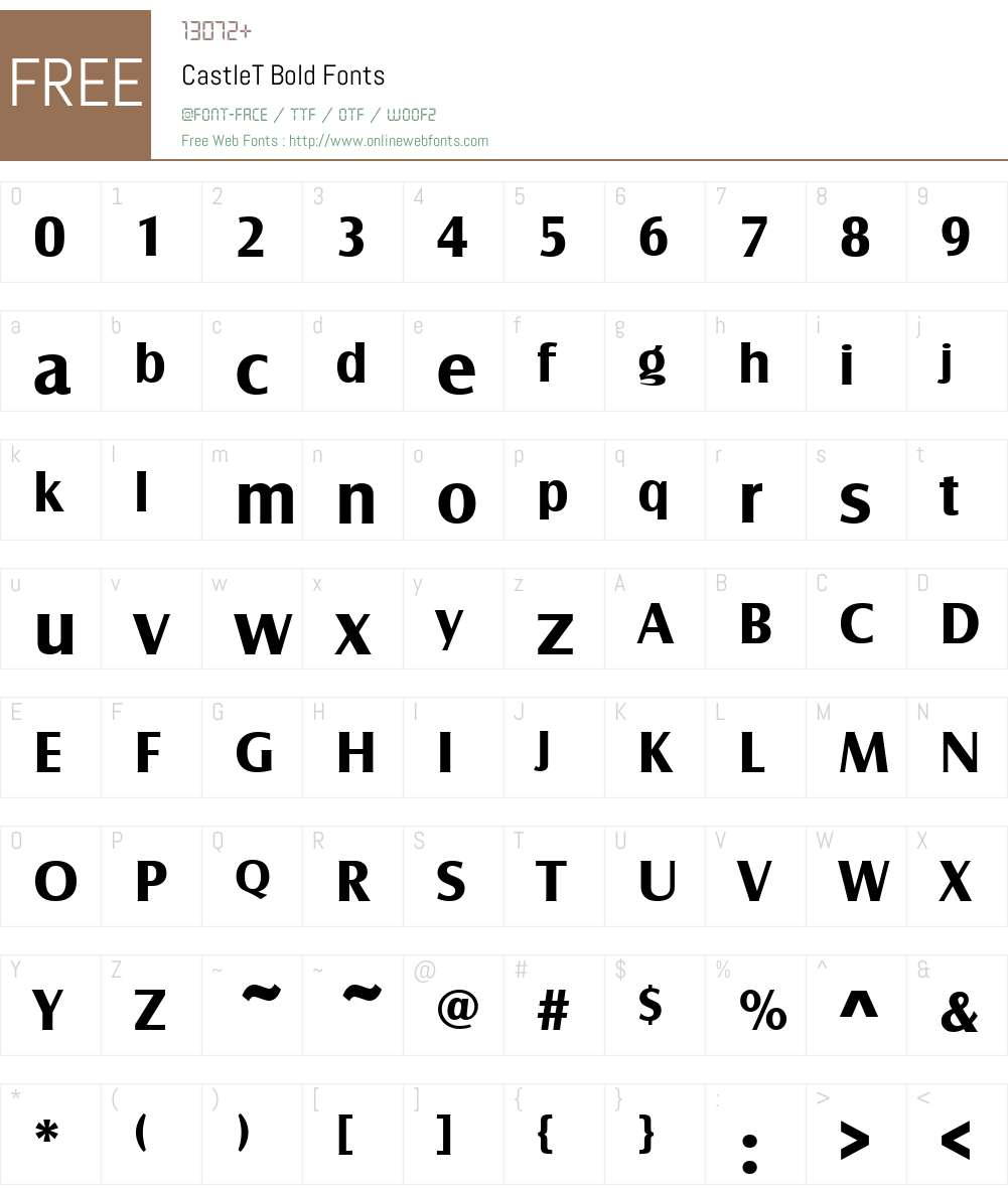 CastleT Font Screenshots