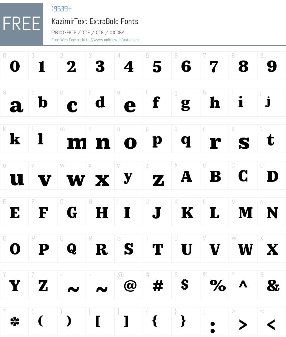 KazimirText-ExtraBold Font Screenshots