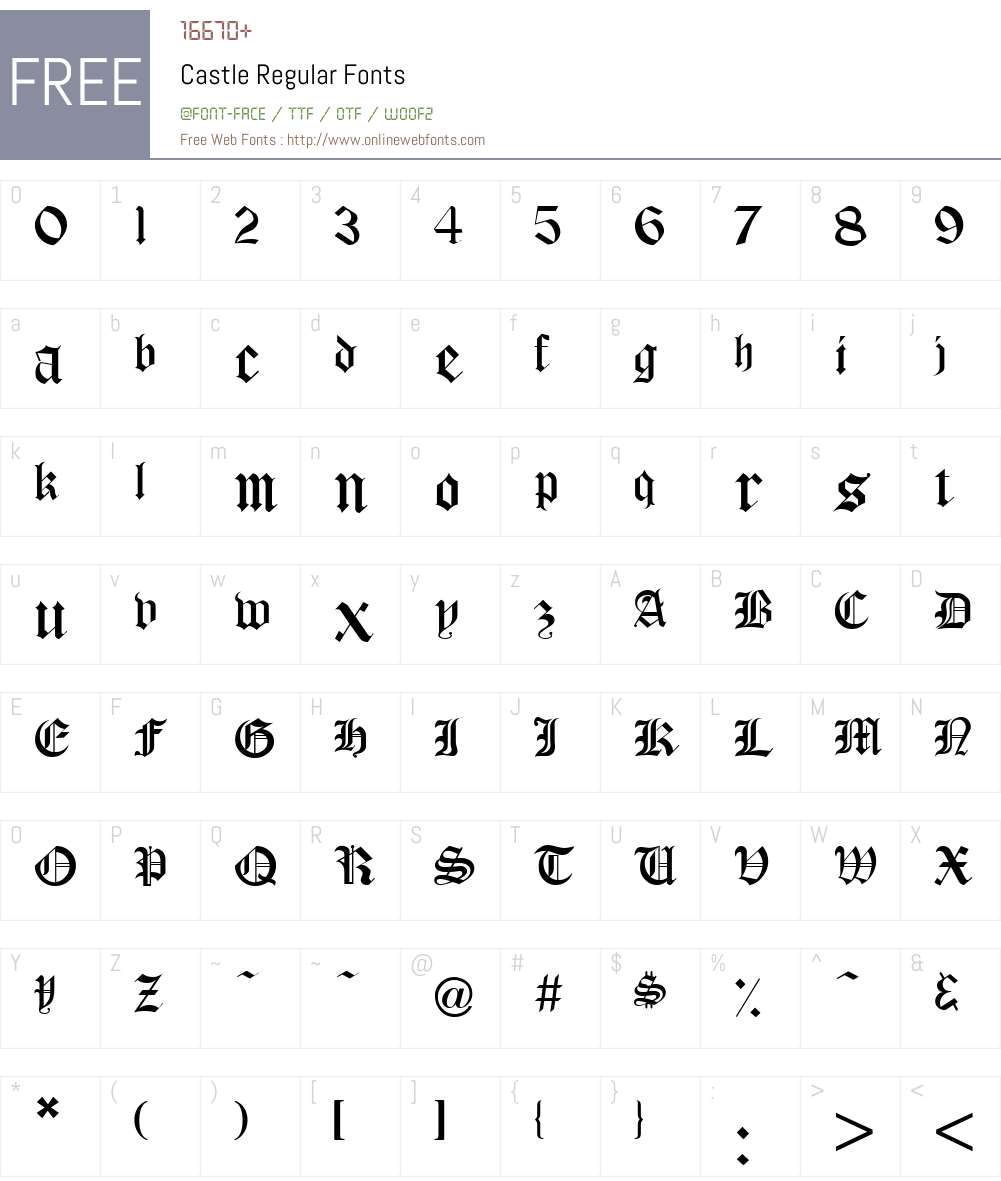 Castle Font Screenshots