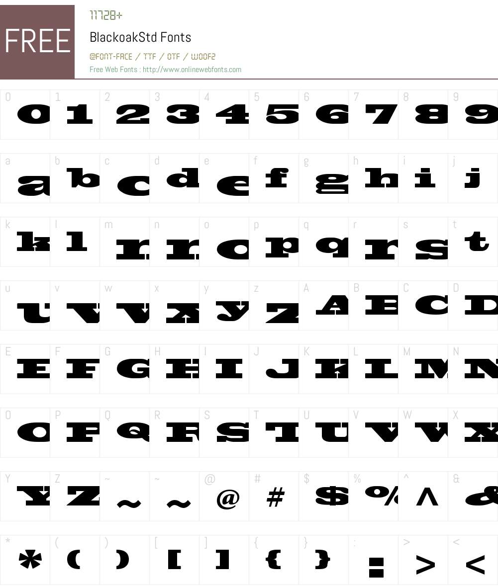 Blackoak Std Font Screenshots