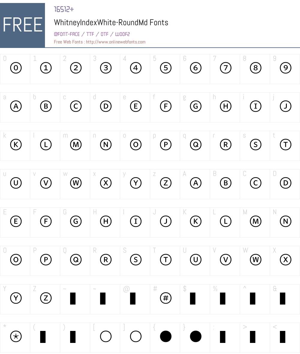 WhitneyIndexWhite Font Screenshots
