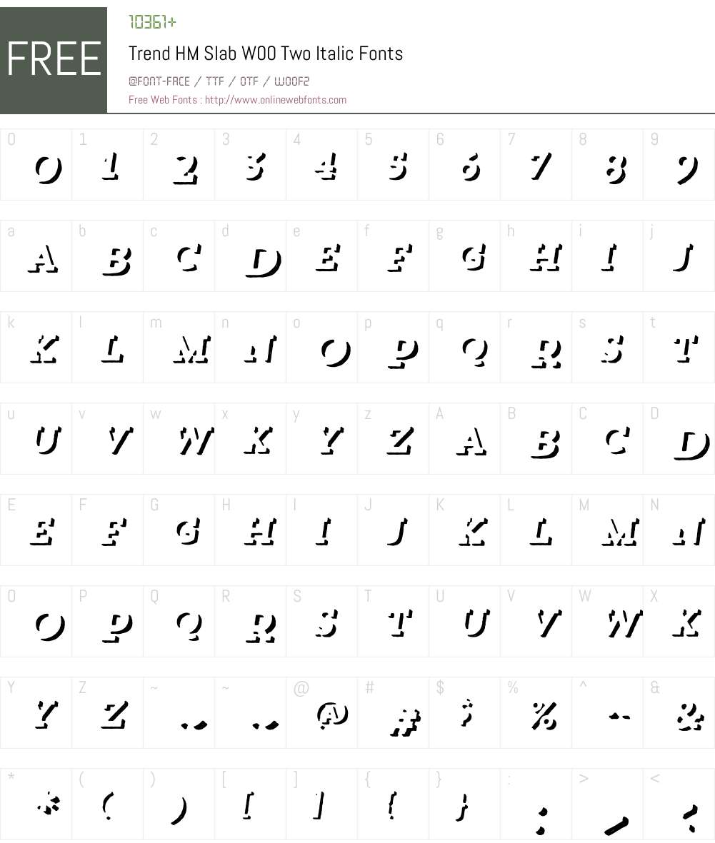 TrendHMSlabW00-TwoItalic Font Screenshots