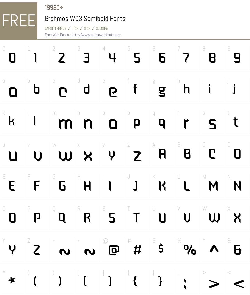 Brahmos Font Screenshots