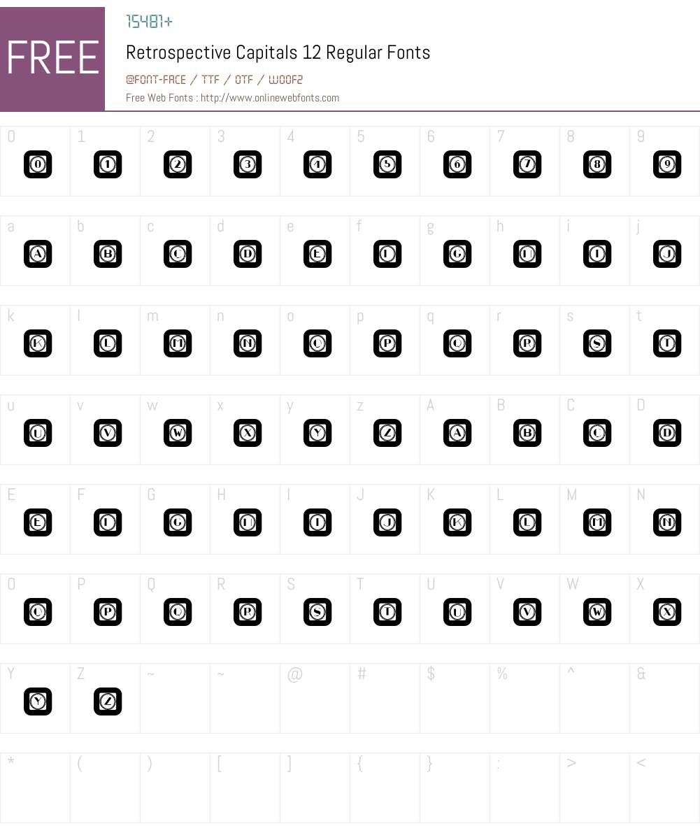 Retrospective Capitals 12 Font Screenshots