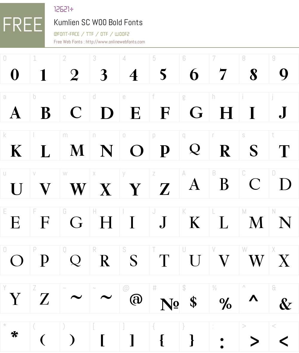Kumlien Font Screenshots