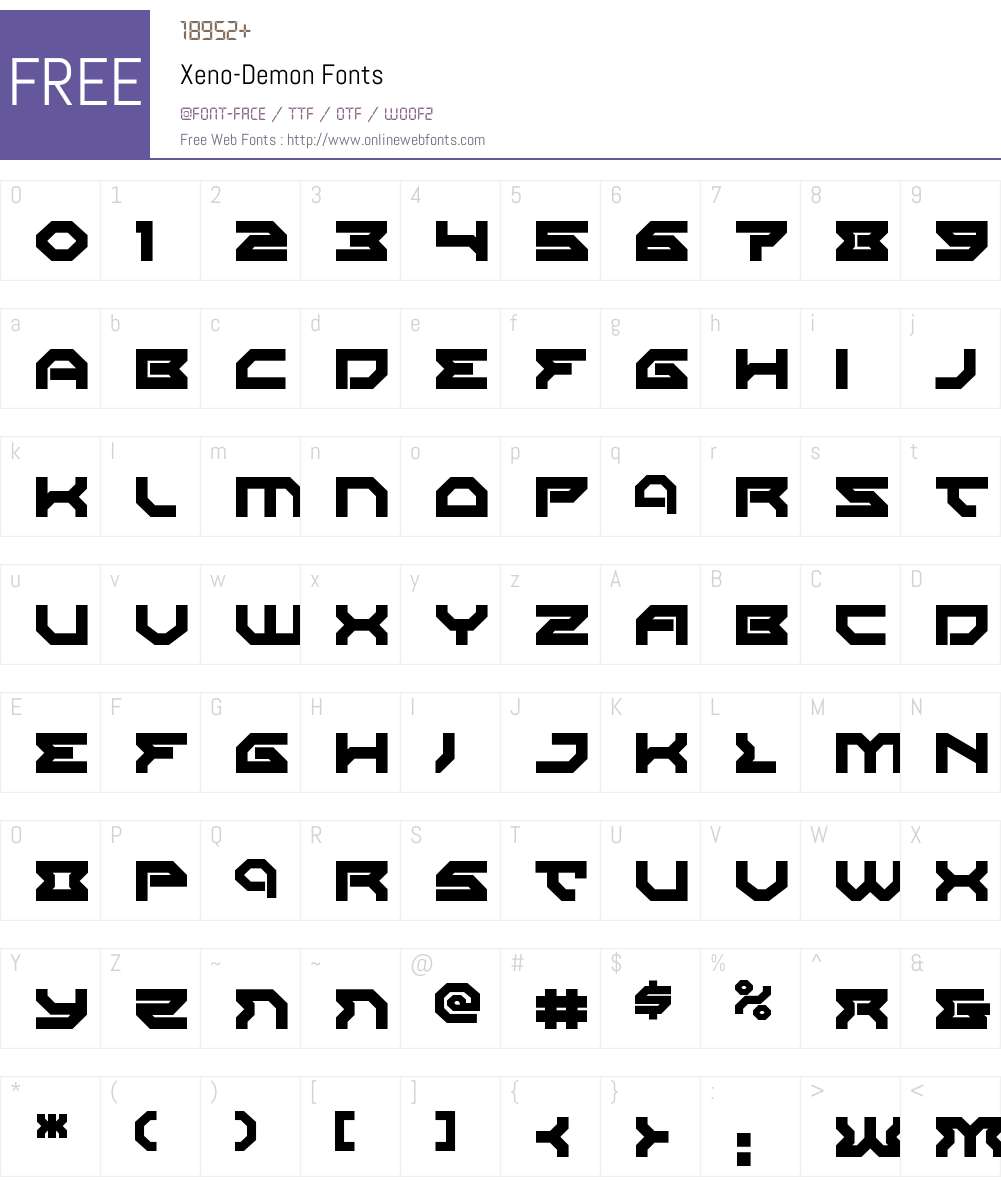 Xeno-Demon Font Screenshots