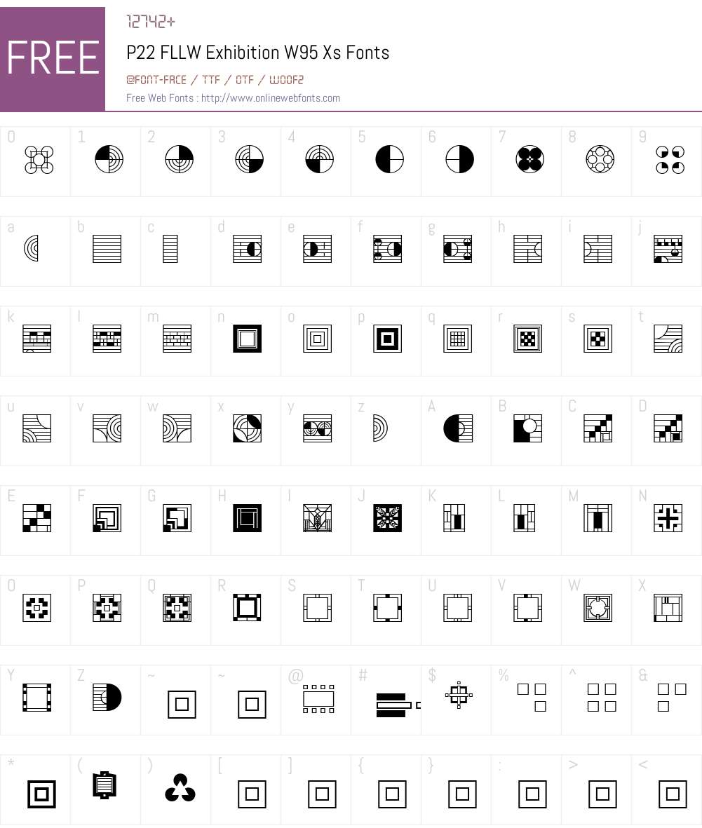 P22FLLWExhibitionW95-Xs Font Screenshots