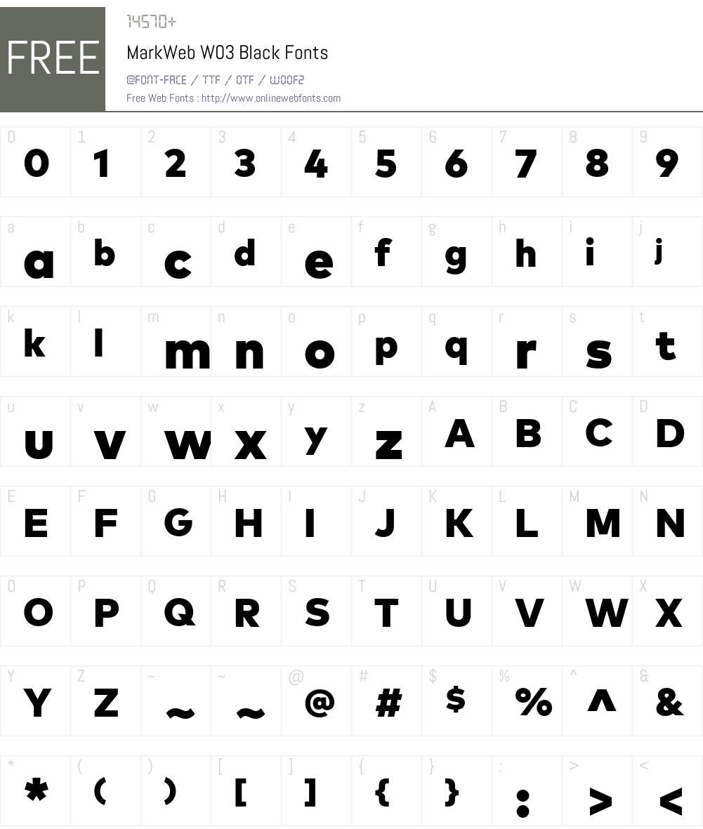 MarkWebW03-Black Font Screenshots