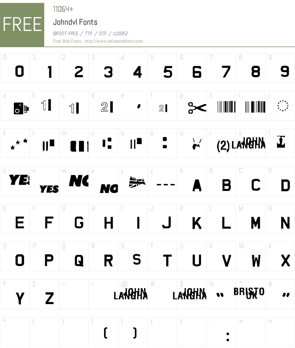 Johndvl Font Screenshots