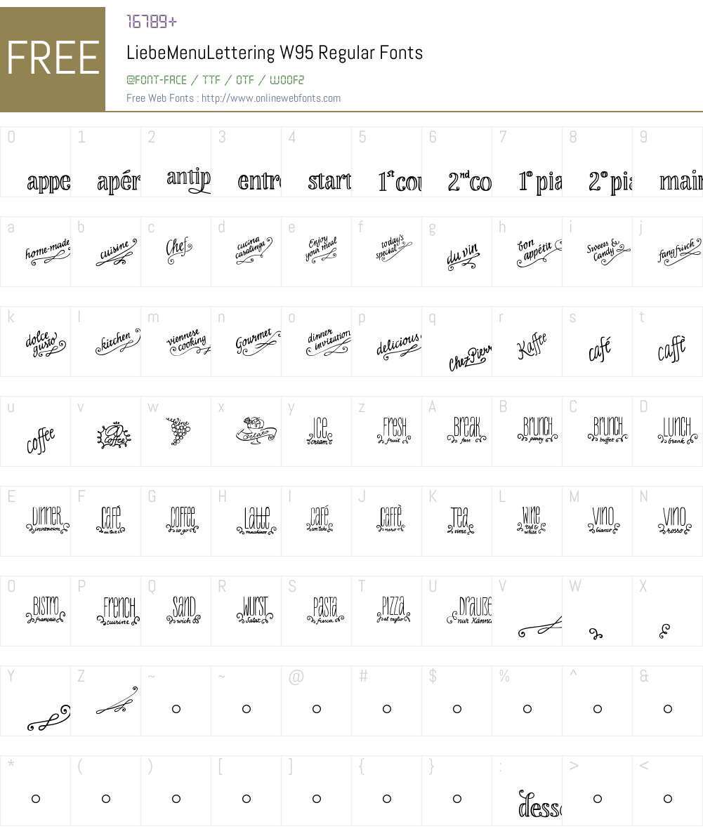LiebeMenu Font Screenshots