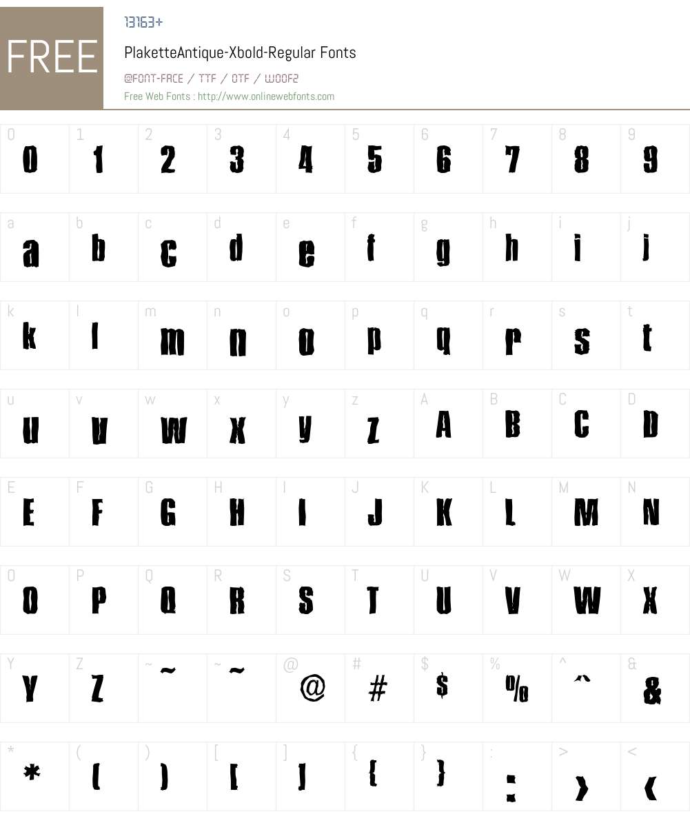PlaketteAntique-Xbold Font Screenshots