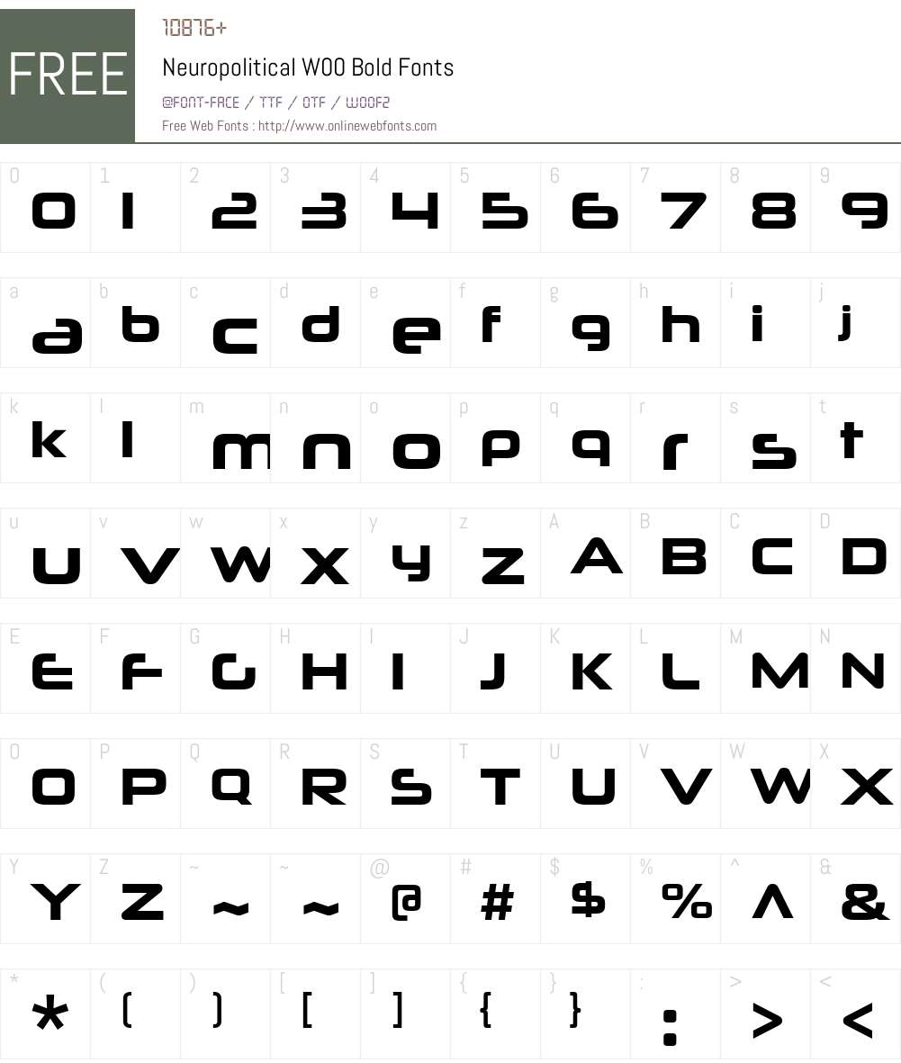 NeuropoliticalW00-Bold Font Screenshots