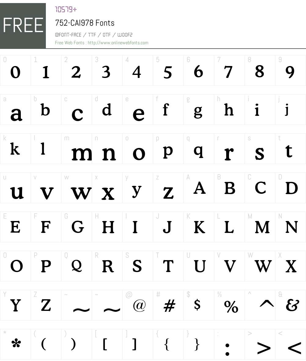 752-CAI978 Font Screenshots