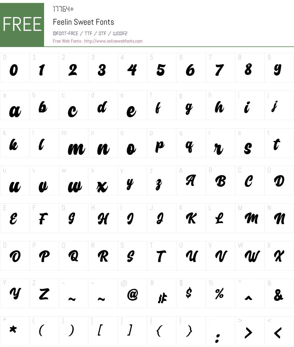 Feelin Sweet Font Screenshots