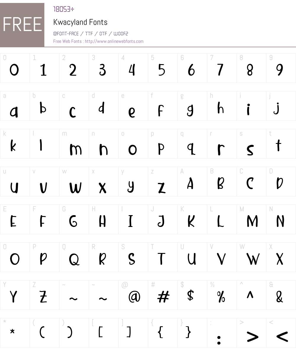 Kwacyland Font Screenshots