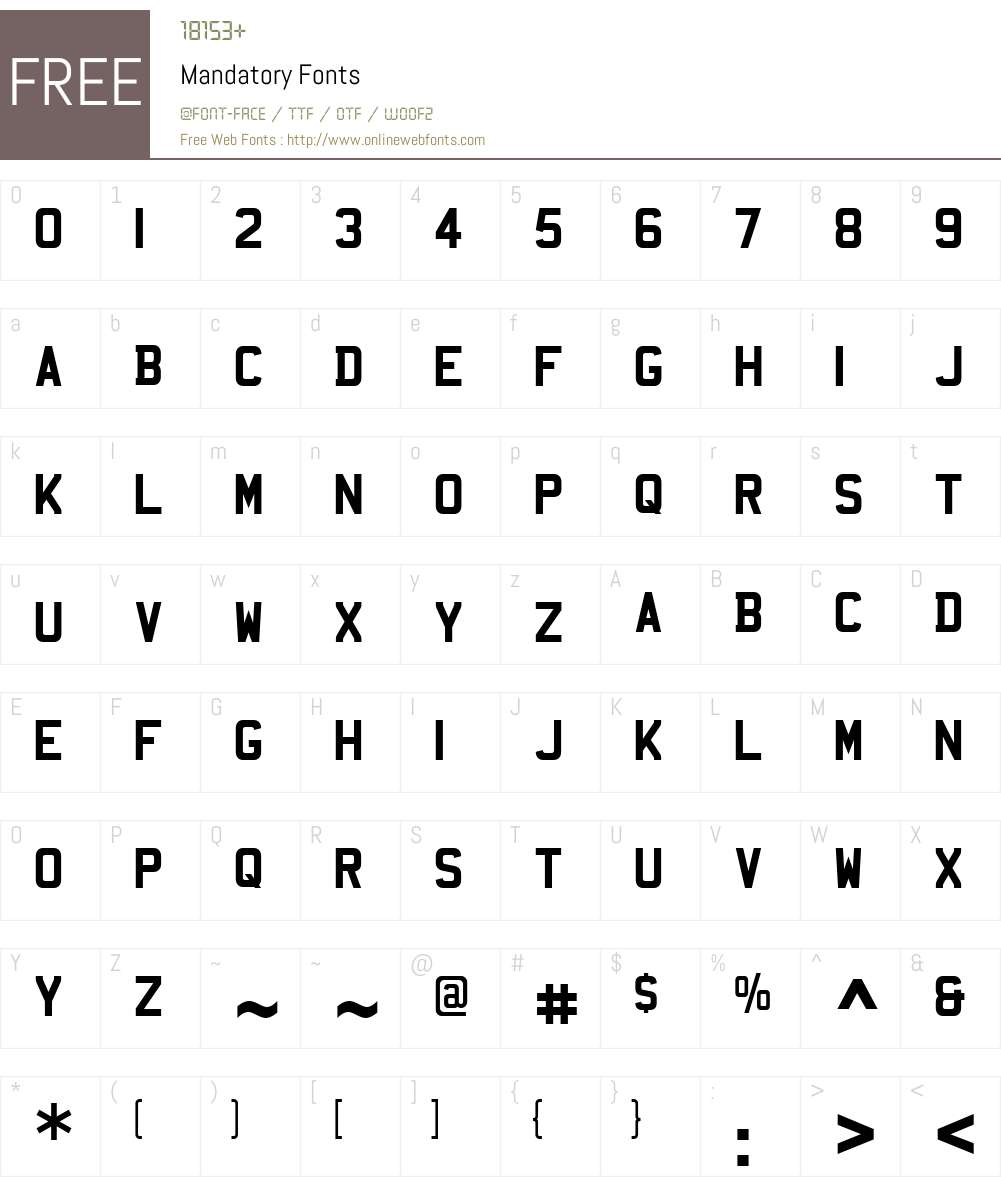 Mandatory Font Screenshots