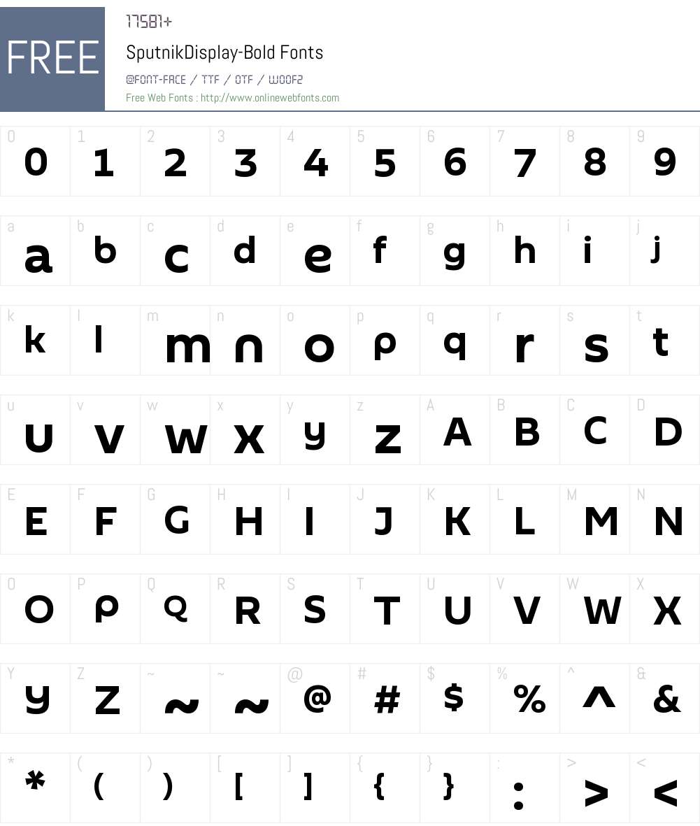 SputnikDisplay Font Screenshots