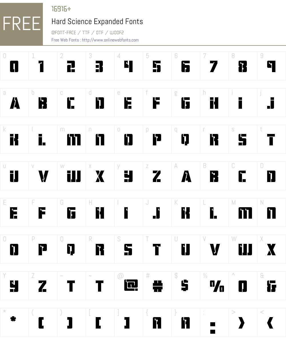 Hard Science Expanded Font Screenshots