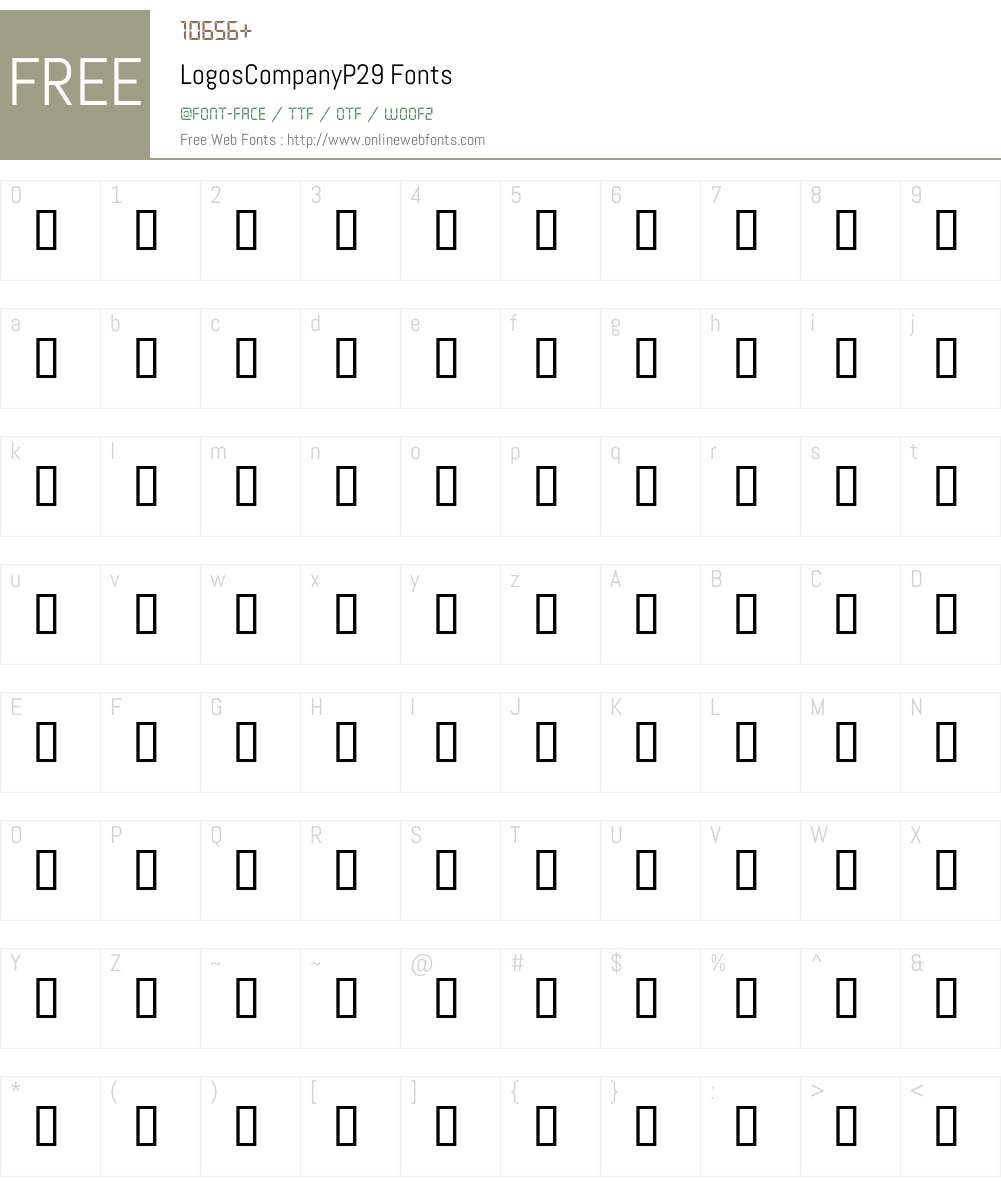 LogosCompanyP29 Font Screenshots