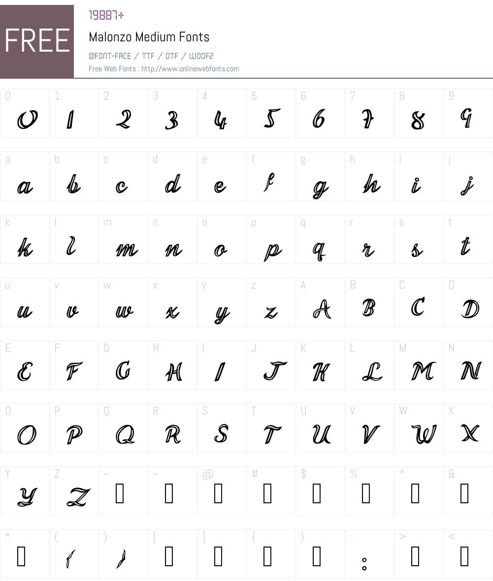 Malonzo Font Screenshots