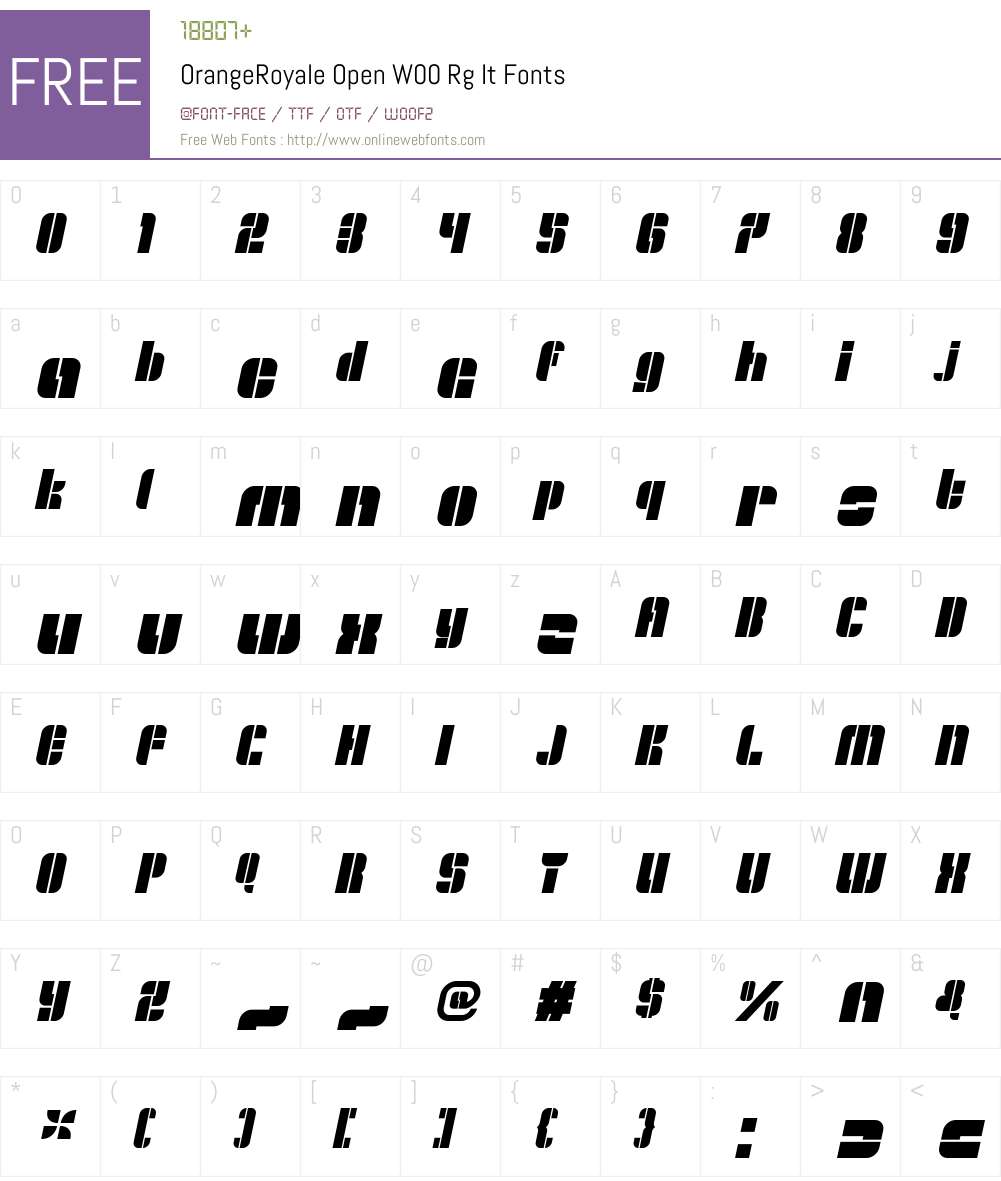 OrangeRoyaleOpenW00-RgIt Font Screenshots