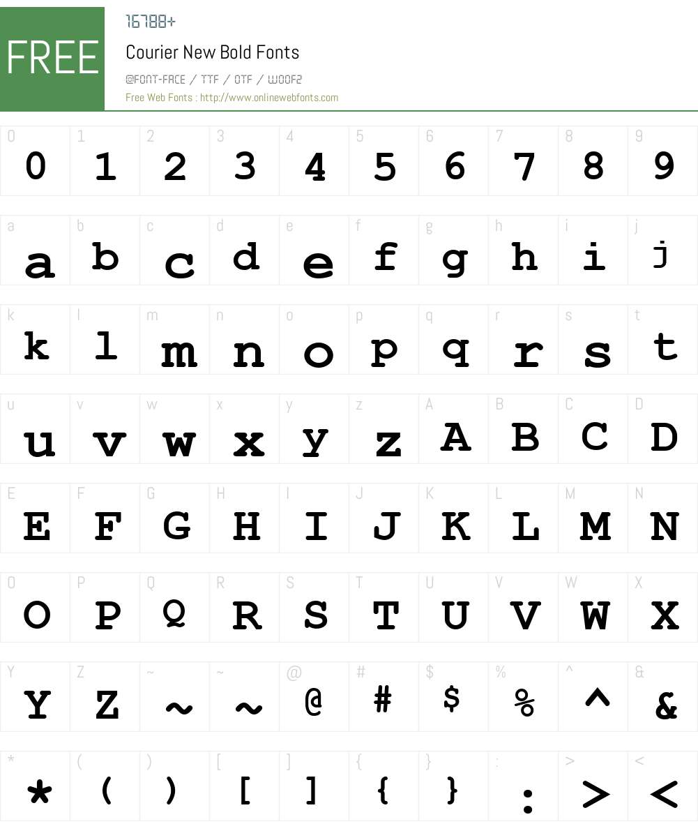 Courier New Font Screenshots