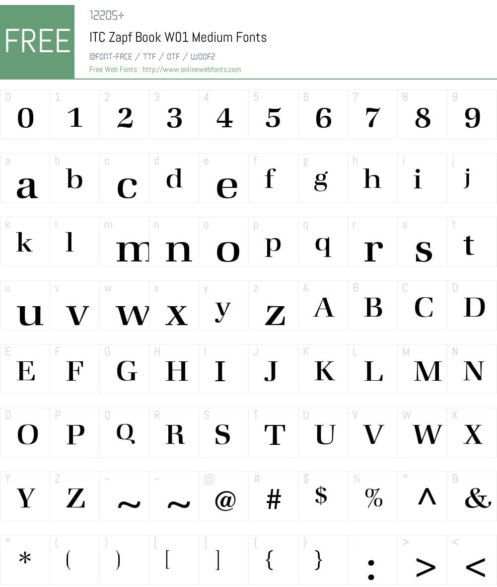 ITCZapfBookW01-Medium Font Screenshots