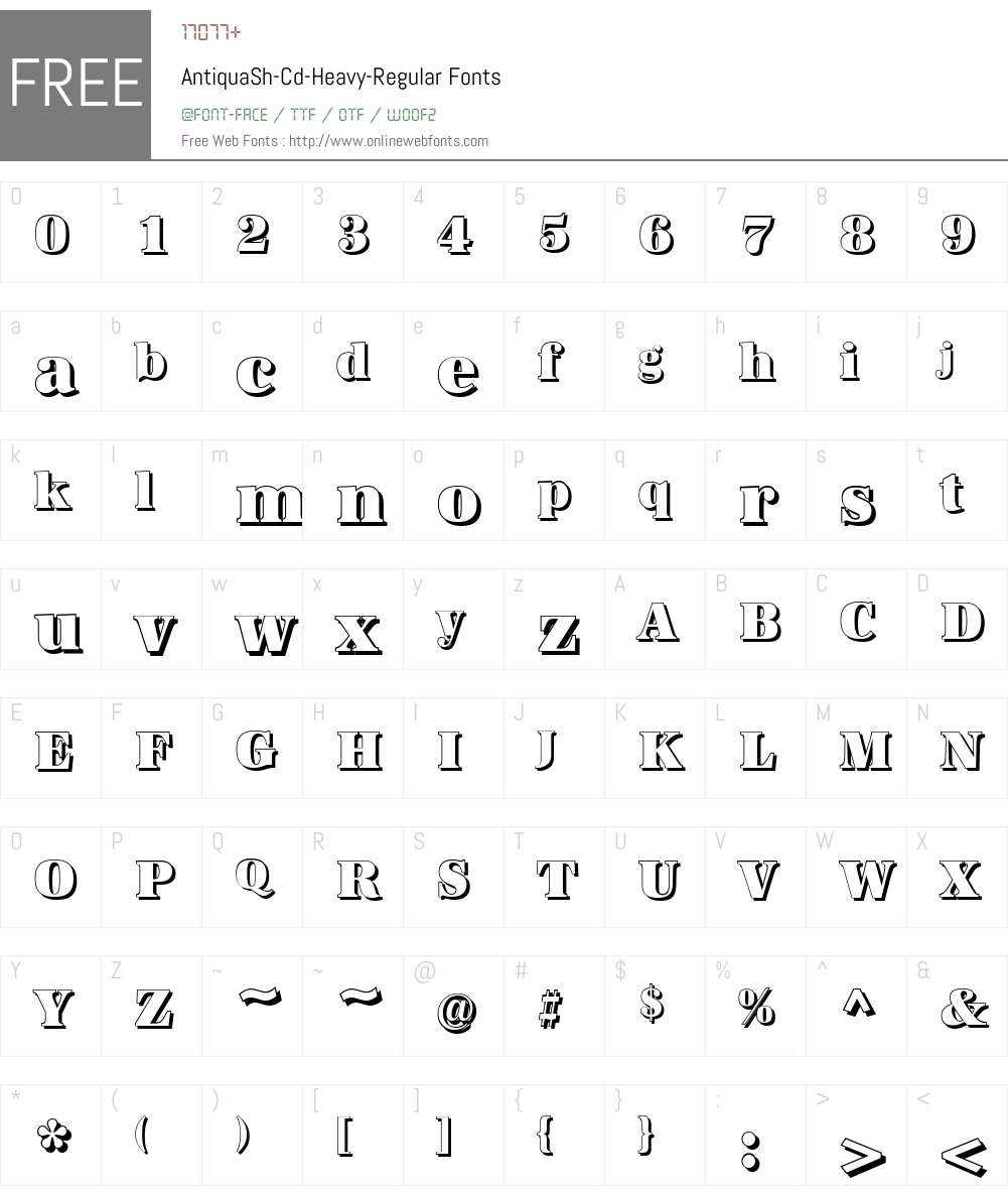 AntiquaSh-Cd-Heavy Font Screenshots