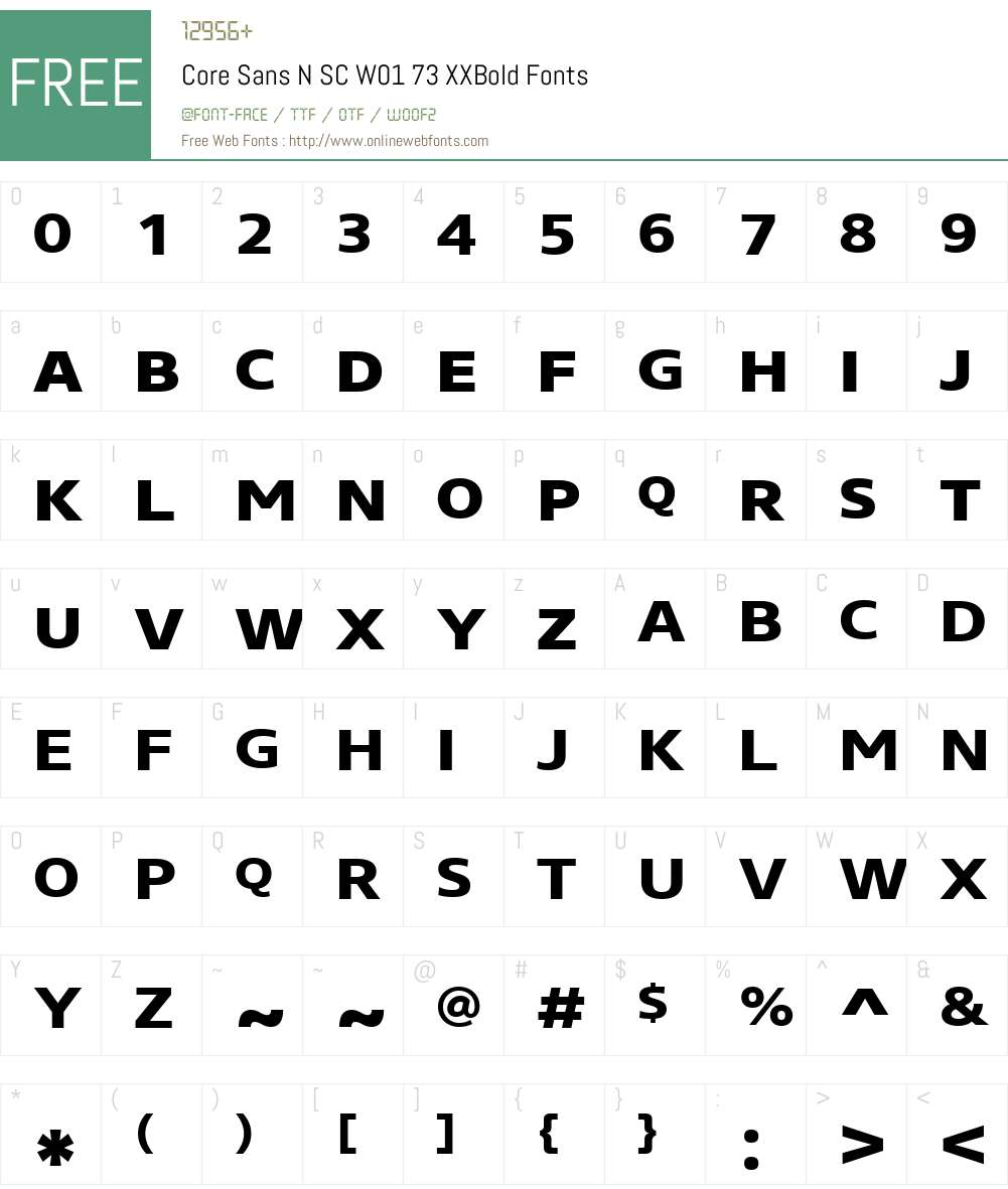 CoreSansNSCW01-73XXBold Font Screenshots
