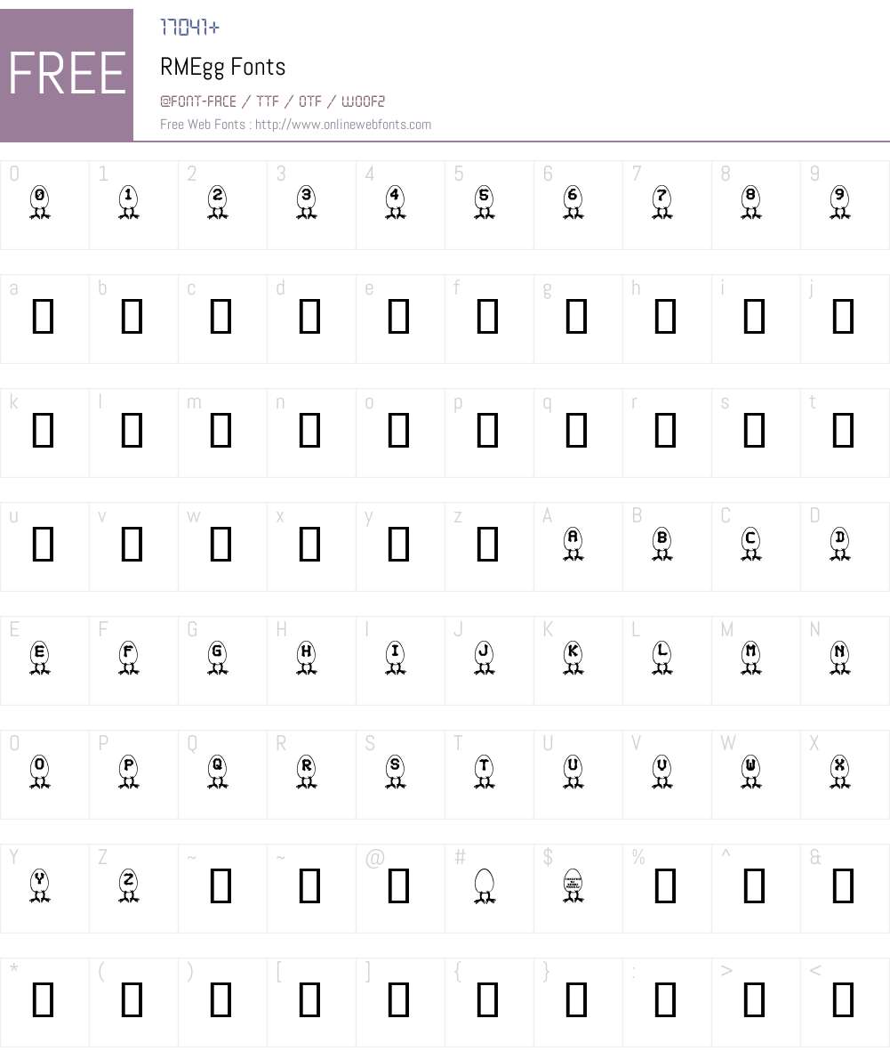 RMEgg Font Screenshots