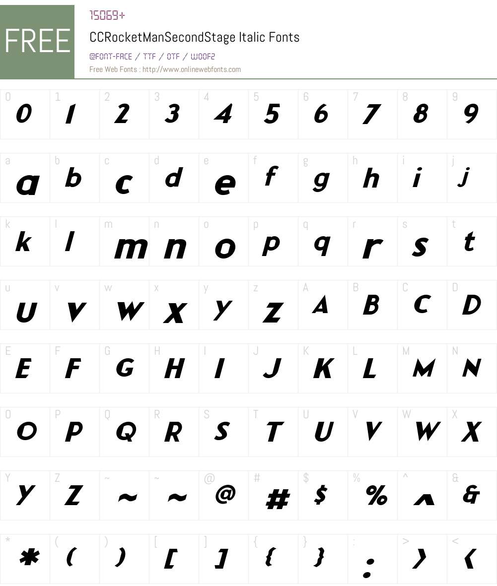 CCRocketManSecondStage-Italic Font Screenshots