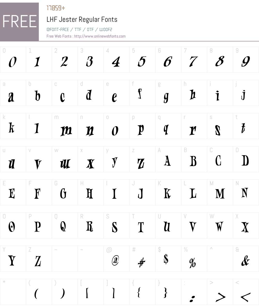 LHF Jester Regular Font Screenshots