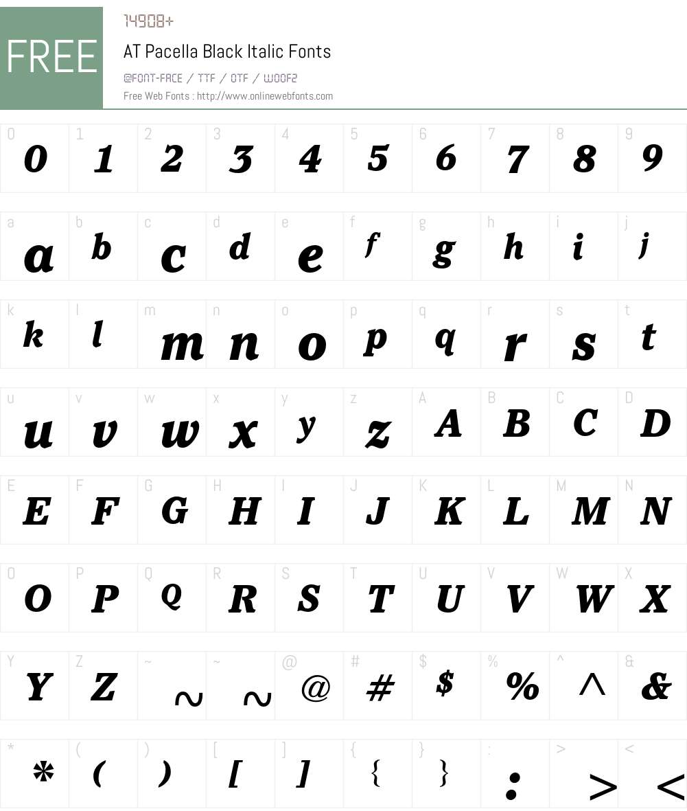 ATPacella Font Screenshots