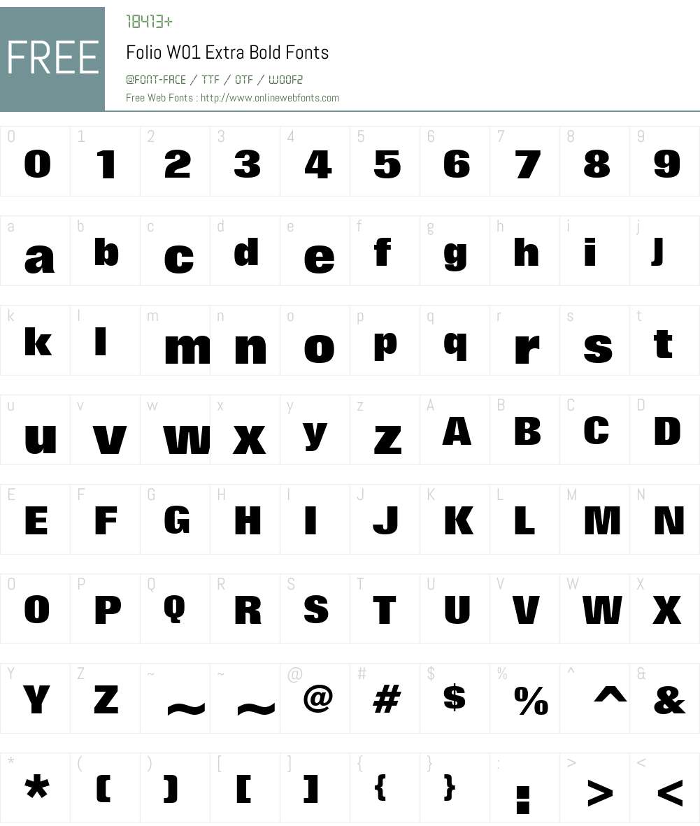 FolioW01-ExtraBold Font Screenshots